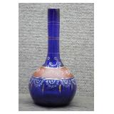 Vtg Cobalt Blue Enameled Gold Gilt Barber Bottle