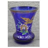 Antique Mary Gregory Cobalt Blue Enameled Vase