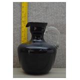 MCM Black Amethyst Pitcher w/Clear Applied Handle