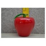 Vintage-Style Handblown Red Glass Apple Figurine