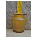Steuben Gold Aurene Art Glass Vase w/Footed Form