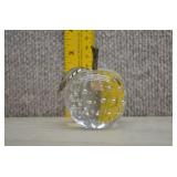 Art Glass Apple Paperweight Featuring Bubbles
