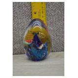 Vintage Egg-Shaped Art Glass Paperweight