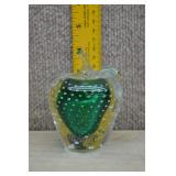 Vintage Hand-Blown Art Glass Apple Paperweight