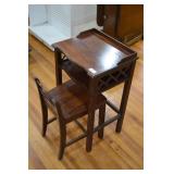 Antique Mahogany Telephone Table & Chair Set