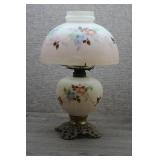 Antique Floral Gone with the Wind Hurricane Lamp
