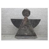 Vtg Rustic Metal Angel Silhouette Figurine