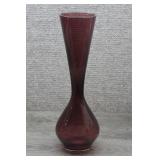 Vtg Amethyst Purple Glass Hourglass Bud Vase