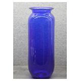 Vtg Blenko Cobalt Blue Glass Cylindrical Vase