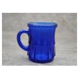 Vtg  Cobalt Glass Miniature Shot Glass or Mug