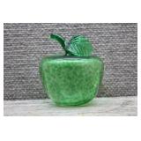 Hand Blown Art Glass Speckled Green Apple