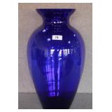 Large Cobalt Blue Vibrant Art Glass Vase