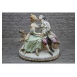 Vtg Occupied Porcelain Kissing Couple Figurine