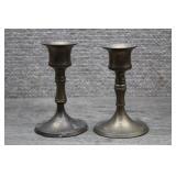 Pair of Vtg Brass Baluster Candlestick Holders