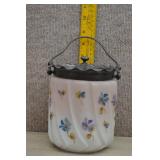 Antique Mount Washington Glass Swirl Biscuit Jar