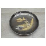 Vtg Japanese Decorative Plate w/Mountains, Pagoda