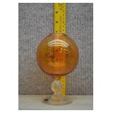 Vtg Cambridge Amber Glass Ivy Ball vase