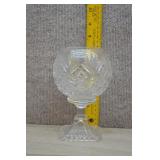 Vtg Crystal Compote w/Diamond-Cut Pattern