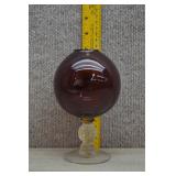 Vtg Cambridge Amethyst Glass Ivy Ball Vase