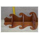 Vtg Dark Brown, Three-Tiered Wooden Corner Shelf