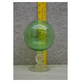 Vtg Cambridge Green Glass Ivy Ball Vase