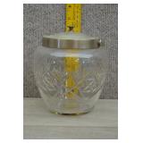 Antique Cut Glass Biscuit Jar with Metal Lid