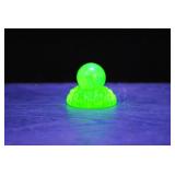 Small Uranium Glass Marble w/Matching Stand