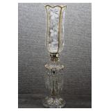 Vtg Baccarat Crystal Gold Gilt Hurricane Lamp