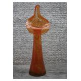 Vtg Orange Swirl Jack in the Pulpit Art Vase