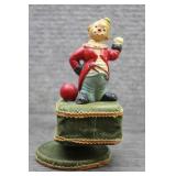 1978 George Bisque Clown Velvet Rotating Music Box