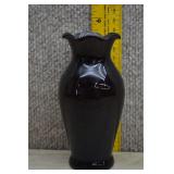 Vintage Amethyst Glass Bud Vase w/Ruffled Top Edge