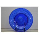 Clays Crystal Works Cobalt Alphabet Child's Plate