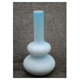 Vtg Hand Blown Cased Blue Victorian Satin Glass
