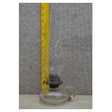 Vtg Clear Glass Finger Oil Lamp w/ Chimney