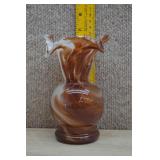 Brown Swirled Smith's Old Timer Hand Blown Vase