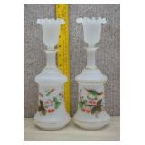 Two Antique Victorian Bristol Glass Decanters