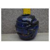Murano Blue Glass Spherical Vase-Staffer Signed