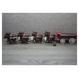 Vtg Cast Iron Horse Drawn Wagon Hitch Toy