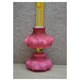 Fenton L.G. Wright  Pink Satin-finished Oil Lamp