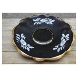 12' Black Amethyst w/ Gold Painted Rim Plate