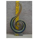 Hand Blown Murano Art Glass Music Clef Sculpture