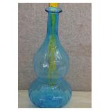 Tall Turquoise Empoli Optic Vase