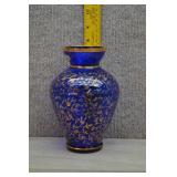 Vtg Vecchia Murano Venetian Blue Art Glass Vase
