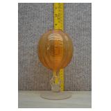 Vtg Cambridge Glass Amber Ivy Bowl w/Key Hole Stem