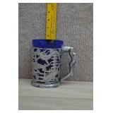 Vtg Japanese SilverPlated Stein Tankard w/Inserts