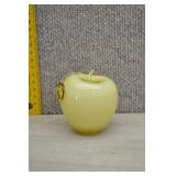 Vtg 1980s Fenton Art Glass Apple-MilkGlass Overlay