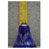 Vintage Bohemian Crystal Bell-Cobalt Blue Body