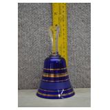 Vtg Bohemian Decorative Bell-Cobalt Blue Glass