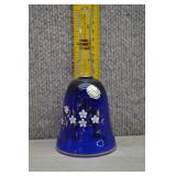 Vtg Handmade Bohemian Cobalt Glass Crystal Bell