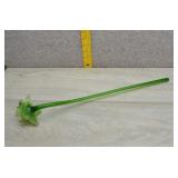 Handblown Art Glass Green MultiPetal Stem Flower